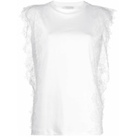 Fabiana Filippi Camiseta com detalhe de renda - Branco