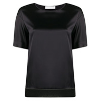 Fabiana Filippi Camiseta de seda com barra contrastante - Preto