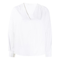 Fabiana Filippi Camiseta gola V com aplicação - Branco