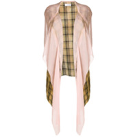 Faith Connexion Jaqueta de seda e linho xadrez drapeada com capuz - Verde