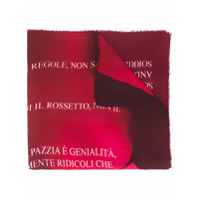 Faliero Sarti Cachecol com bordado de slogan - Rosa