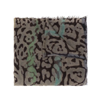 Faliero Sarti Echarpe com animal print e acabamento desfiado - Verde