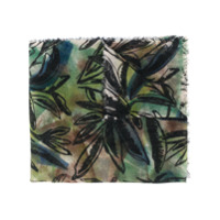 Faliero Sarti Echarpe com estampa de folhas - Verde