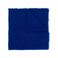 Faliero Sarti Echarpe texturizado com franjas na barra - Azul