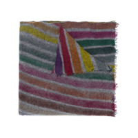Faliero Sarti rainbow stripe cashmere scarf - Cinza