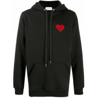 Family First Moletom com capuz e logo bordado - Preto