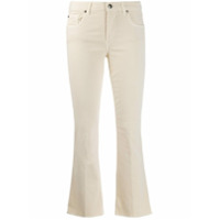 Fay Calça jeans flare com acabamento de franjas - Branco