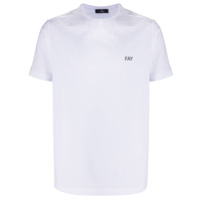 Fay Camiseta decote careca com logo - Branco