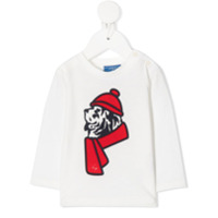 Fay Kids Blusa mangas longas com estampa gráfica - Branco
