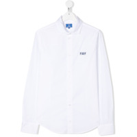 Fay Kids Camisa com logo contrastante - Branco