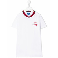 Fay Kids Camiseta mangas curtas com bordado de logo - Branco