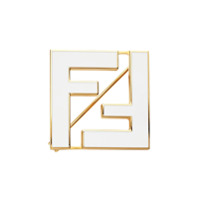 Fendi Broche bicolor com monograma FF - Branco