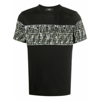 Fendi Camiseta com recorte monogramado - Preto