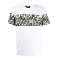 Fendi Camiseta FF com estampa camuflada - Branco