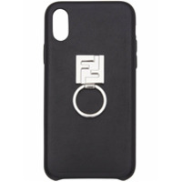 Fendi Capa para iPhone X com logo FF - Preto