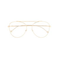 Fendi Eyewear Armação de óculos aviador - Dourado
