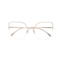 Fendi Eyewear Armação de óculos aviador oversized - Dourado