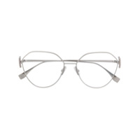 Fendi Eyewear Armação de óculos com aplicação de logo FF - Prateado