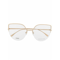 Fendi Eyewear Armação de óculos oversized - Dourado