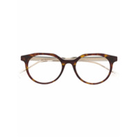 Fendi Eyewear Armação de óculos redonda com efeito tartaruga - Marrom