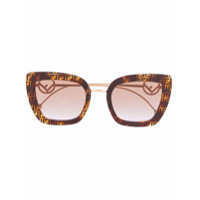 Fendi Eyewear Óculos de sol 0408/S com monograma FF - Marrom