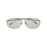 Fendi Eyewear Óculos de sol aviador com estampa FF - Dourado
