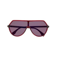 Fendi Eyewear Óculos de sol aviador oversized - Vermelho