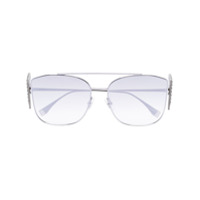 Fendi Eyewear Óculos de sol com detalhe de cristal - Metálico