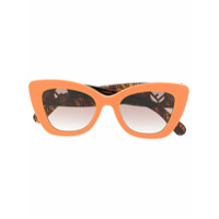 Fendi Eyewear Óculos de sol gatinho com estampa monogramada - Laranja