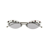 Fendi Eyewear Óculos de sol gatinho com poá - Metálico