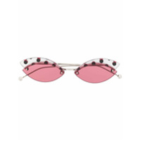 Fendi Eyewear Óculos de sol gatinho com poás - Prateado