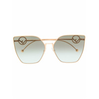 Fendi Eyewear Óculos de sol gatinho oversized - Dourado