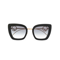 Fendi Eyewear Óculos de sol gatinho oversized - Preto