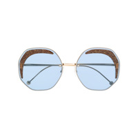 Fendi Eyewear Óculos de sol geométrico - Azul