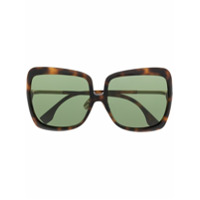 Fendi Eyewear Óculos de sol oversized com efeito tartaruga - Marrom