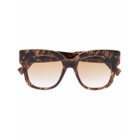 Fendi Eyewear Óculos de sol oversized com estampa FF - Marrom