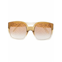 Fendi Eyewear Óculos de sol oversized com logo - Amarelo