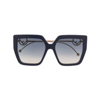 Fendi Eyewear Óculos de sol oversized com logo - Azul