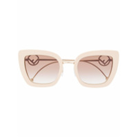 Fendi Eyewear Óculos de sol oversized com logo - Neutro