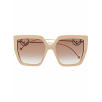 Fendi Eyewear Óculos de sol oversized com logo - Neutro