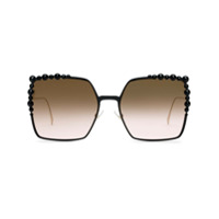 Fendi Eyewear Óculos de sol oversized - Dourado