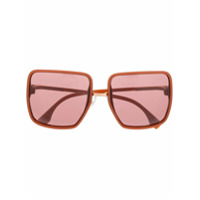 Fendi Eyewear Óculos de sol oversized quadrado - Marrom