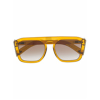 Fendi Eyewear Óculos de sol quadrado com aplicação - Amarelo