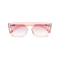 Fendi Eyewear Óculos de sol quadrado com cristais - Rosa