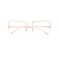 Fendi Eyewear Óculos de sol quadrado com logo - Dourado