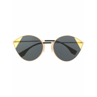 Fendi Eyewear Óculos de sol redondo bicolor - Dourado