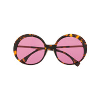 Fendi Eyewear Óculos de sol redondo oversized - Marrom