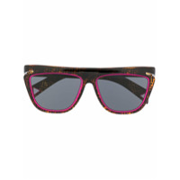 Fendi Eyewear Óculos de sol reto monogramado - Marrom