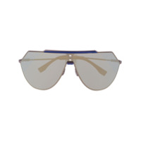 Fendi Eyewear Óculos de sol Shield com estampa FF - Prateado