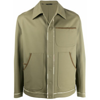 Fendi Jaqueta com acabamentos contrastantes - Verde